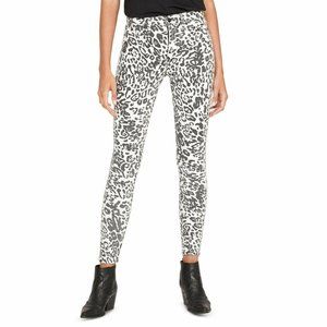 Hudson Barbara Washed Leopard High-Waist Jeans